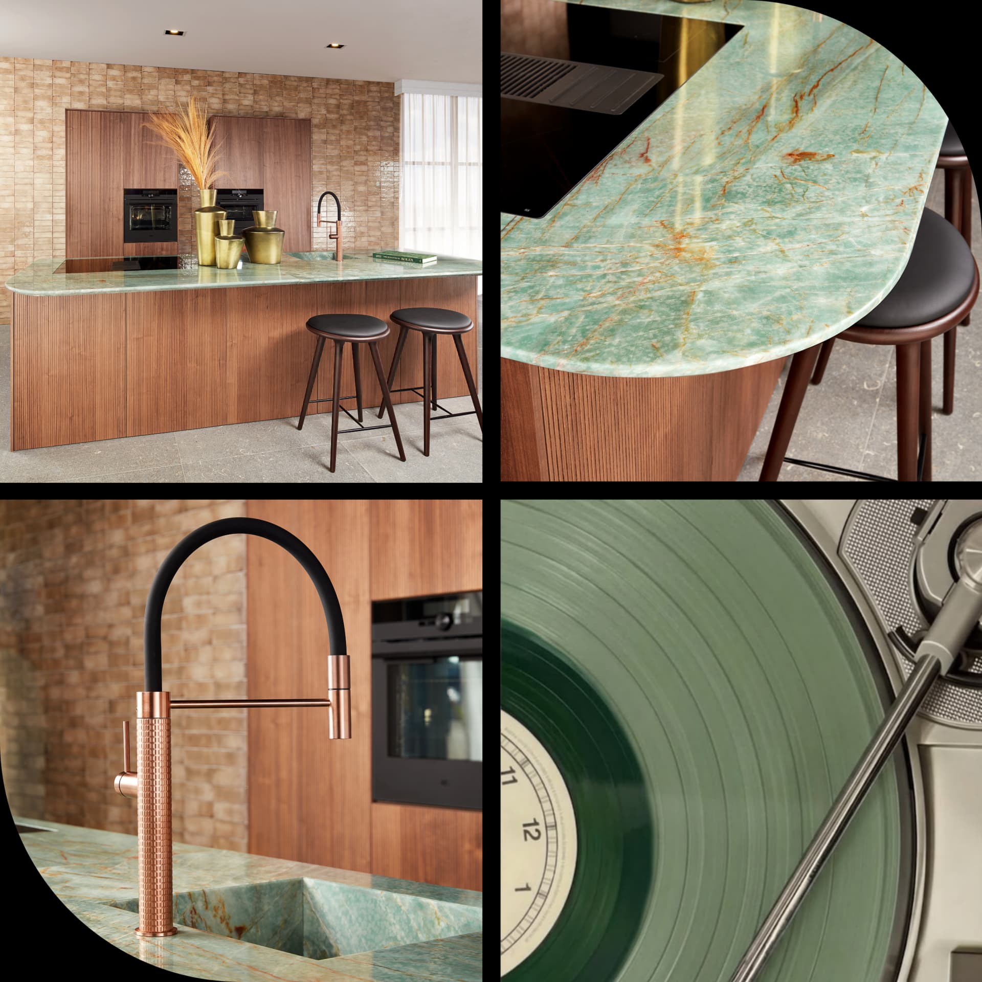 Houten eilandkeuken