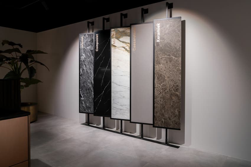 Natuursteen in showroom