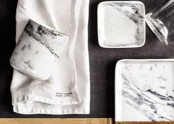 marmer plates and mug