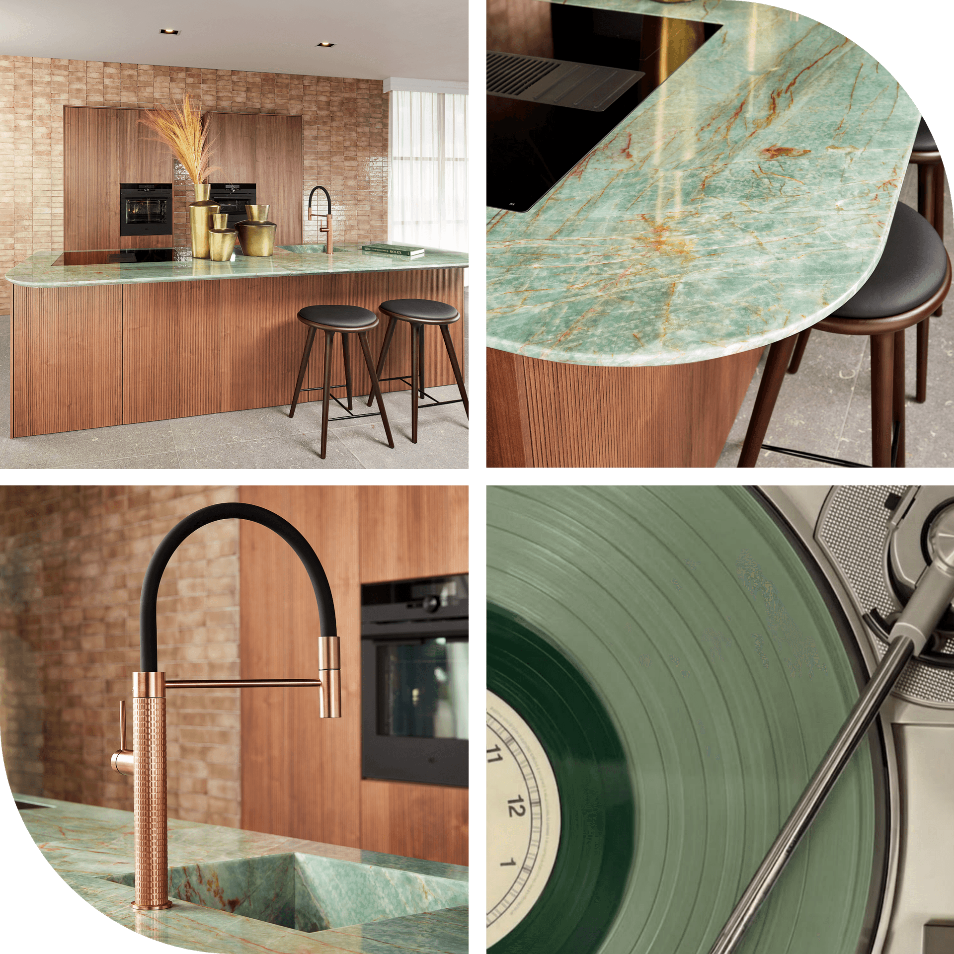 Houten eilandkeuken