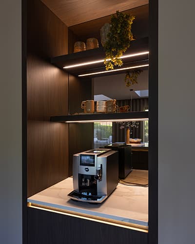 Koffiecorner met verlichting