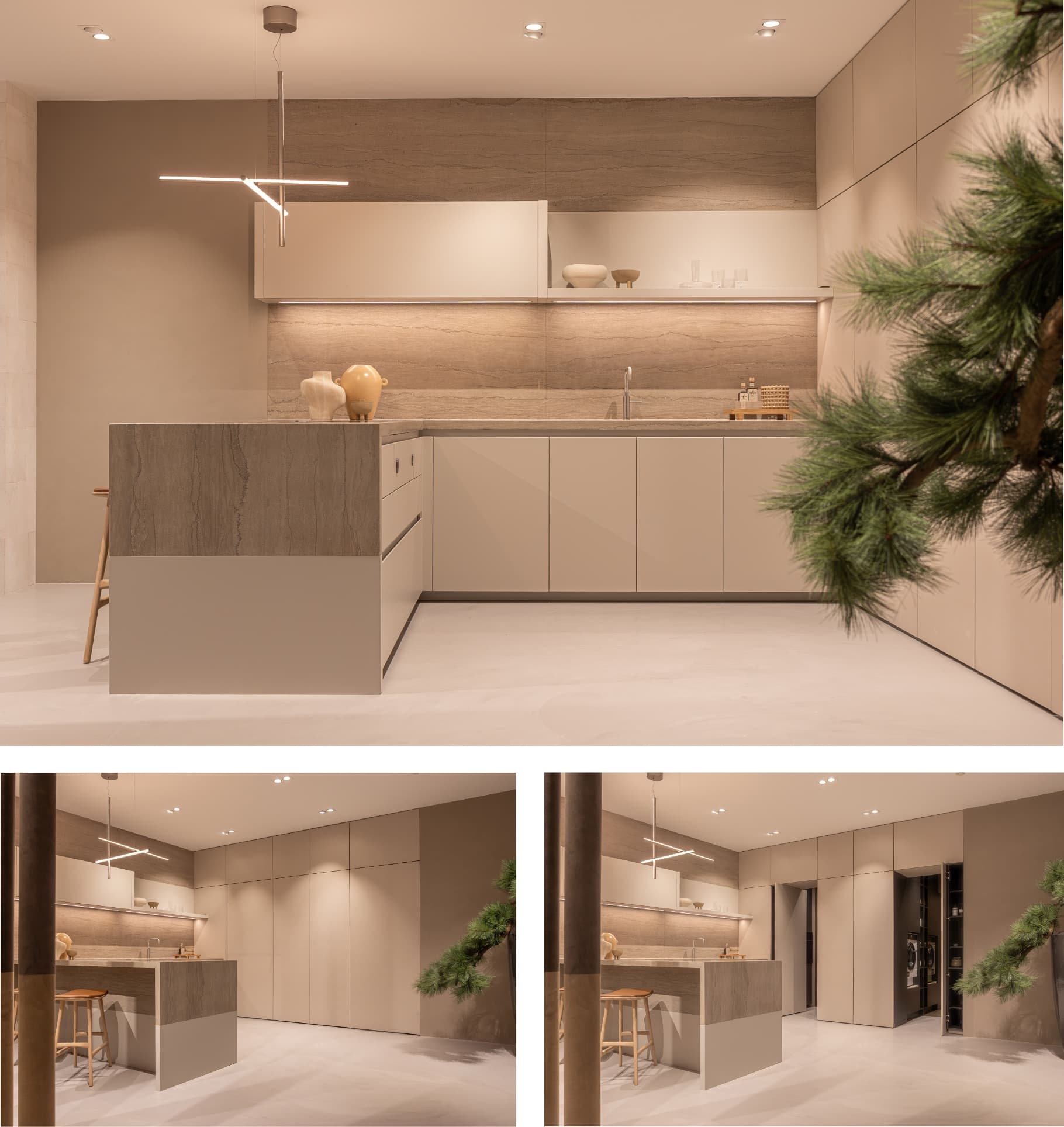 Beige design hoekkeuken