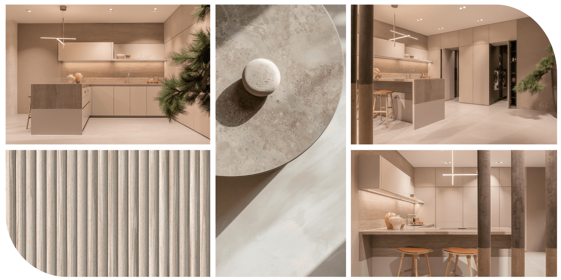 Beige schiereiland keuken Barletti